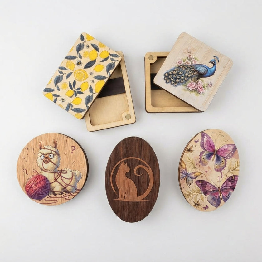 WOODEN NEEDLE BOXES