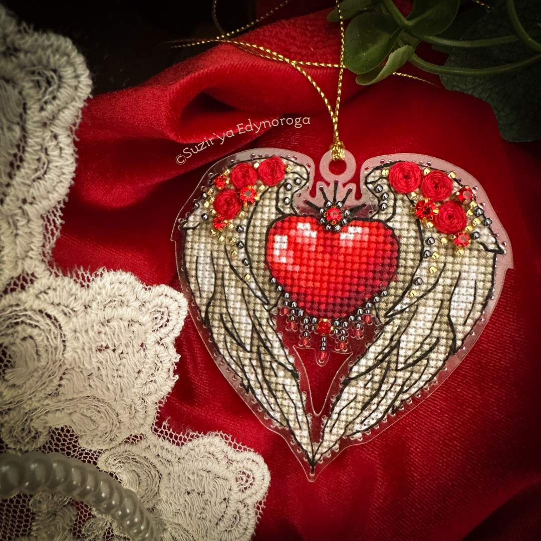 Wings of love. Cross Stitch Ornament Kit.
