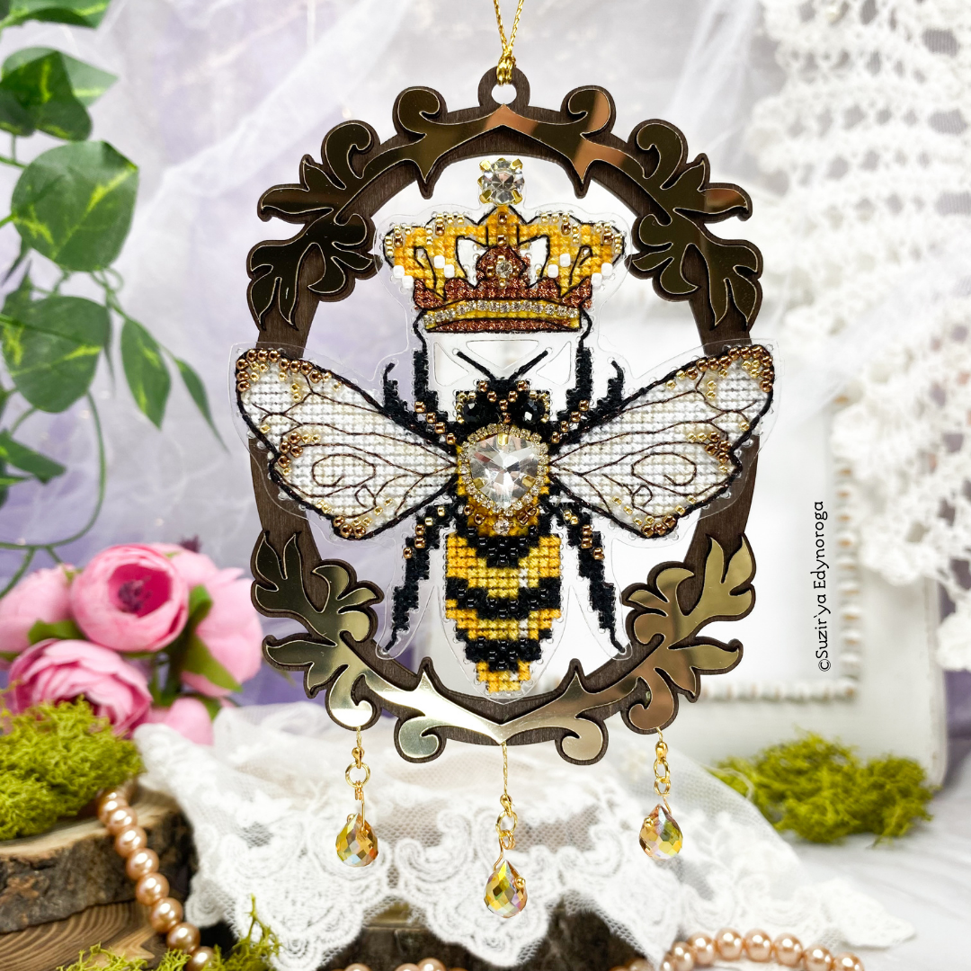 Queen Bee Cross Stitch Ornament Kit.