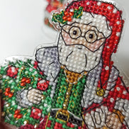 Mr Santa. Cross Stitch Ornament Kit.