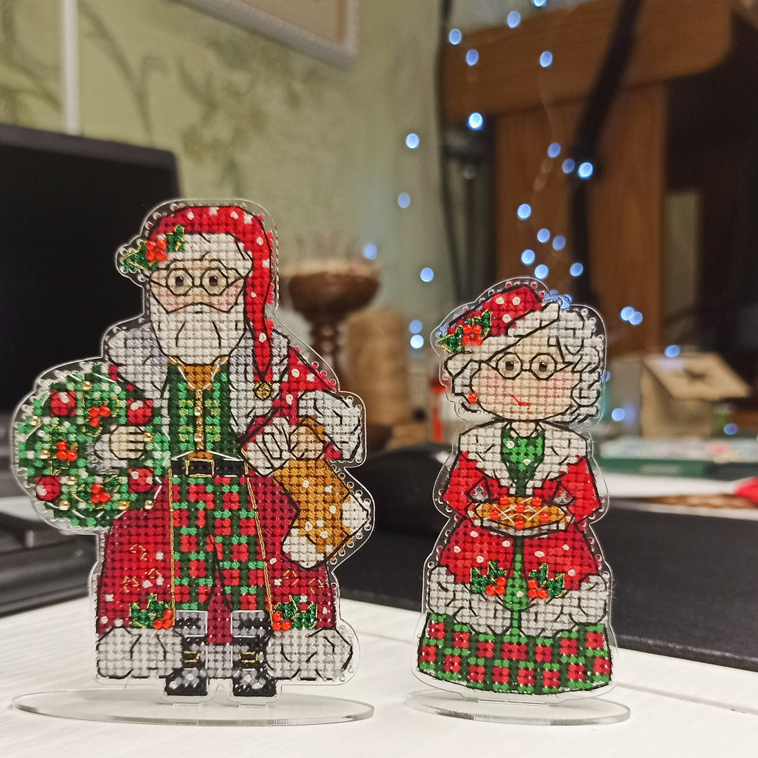 Mr Santa. Cross Stitch Ornament Kit.