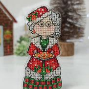 Mrs Santa. Cross Stitch Ornament Kit.