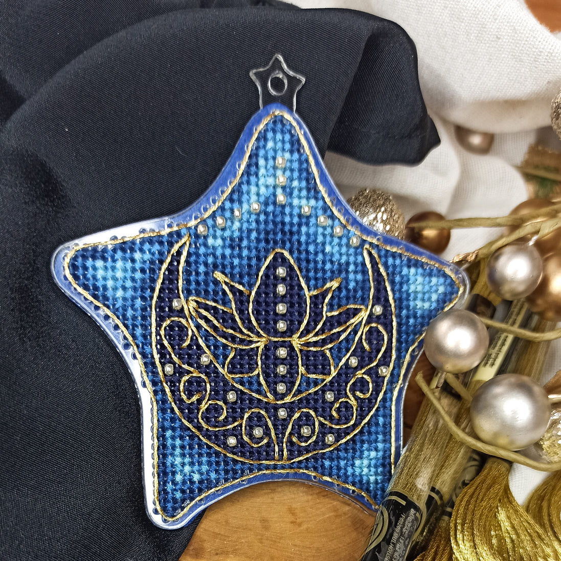 Star of life Cross Stitch Ornament Kit.