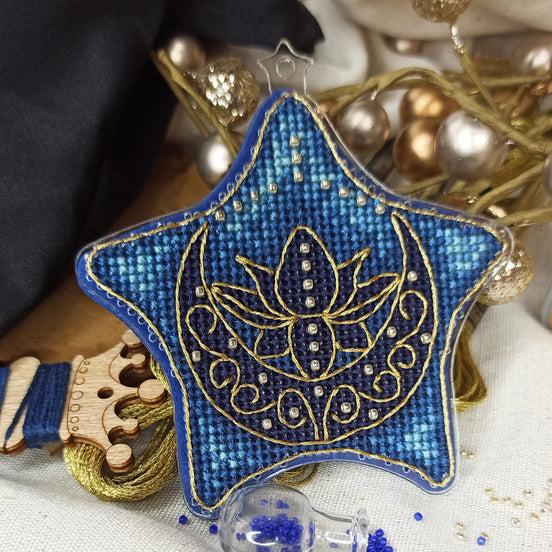 Star of life Cross Stitch Ornament Kit.