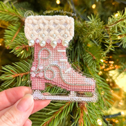 Pink Skates Cross Stitch Ornament Kit.