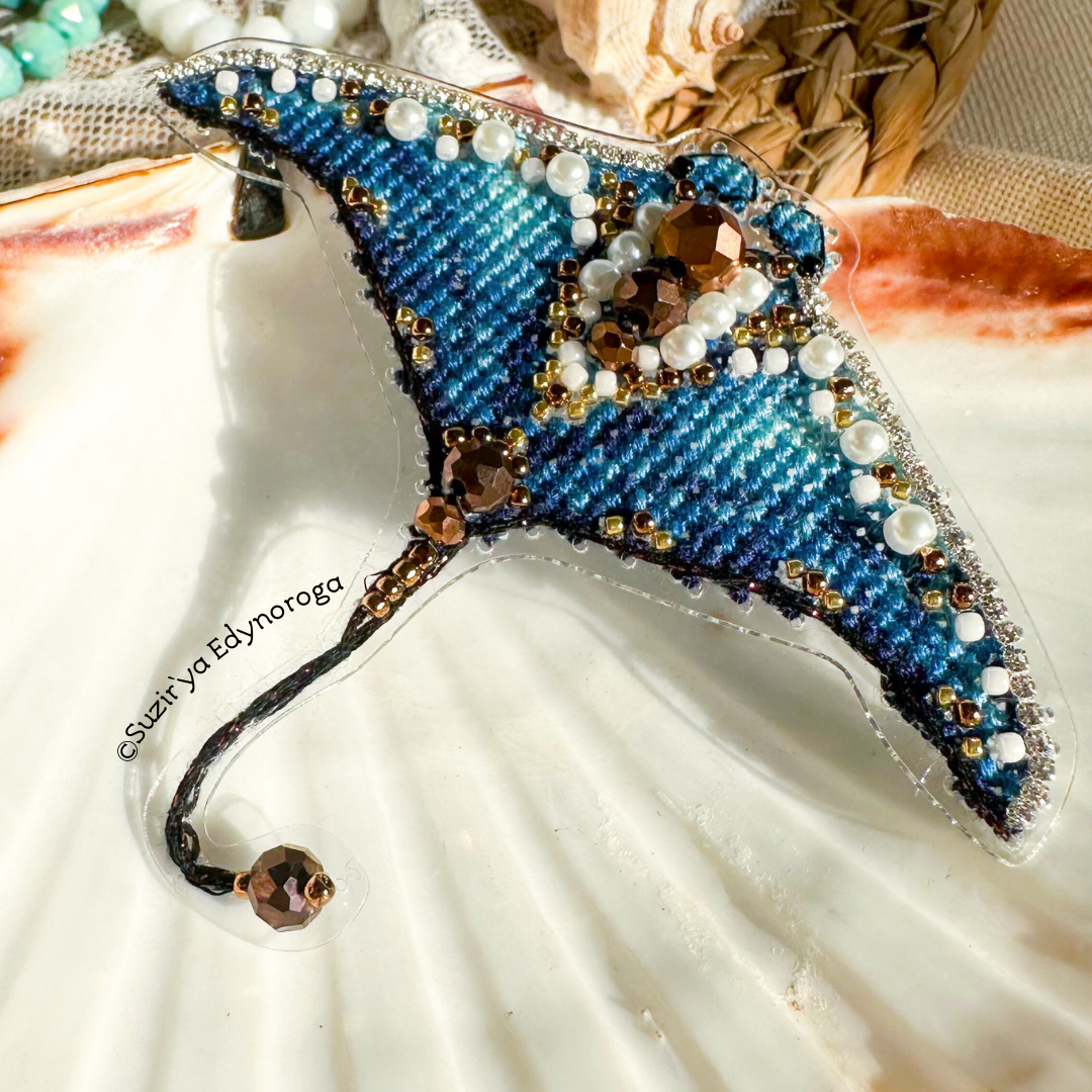 Stingray Cross Stitch Ornament Kit.