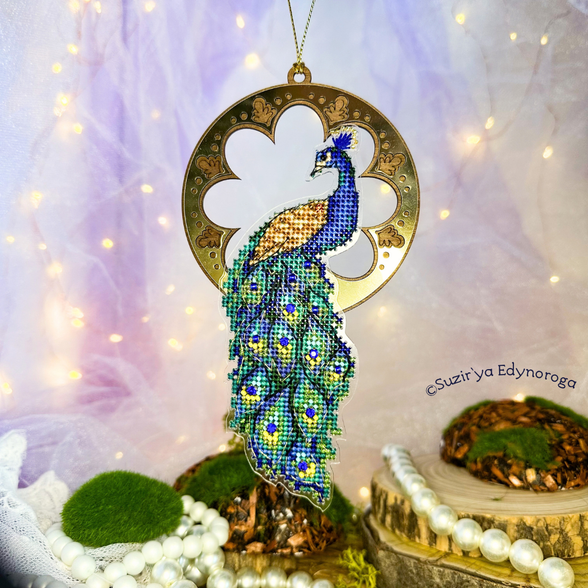UNICSTITCH Peacock. Cross Stitch Ornament Kit.
