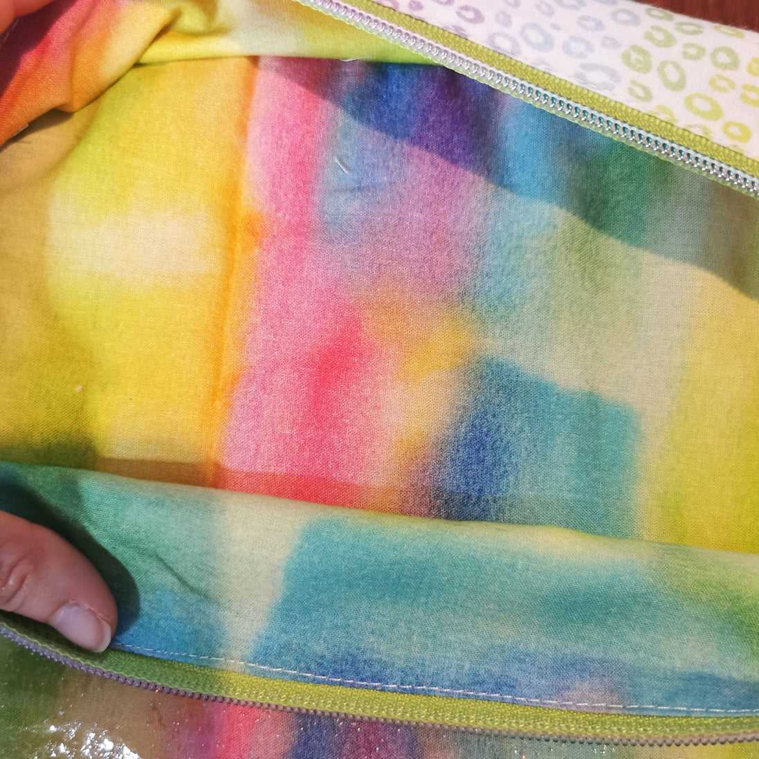 WIP Project Bag - Rainbow Leopard GLITTER front.
