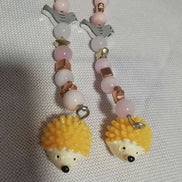 Beaded Scissor Keep - hedgehog and Bird