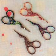 Stork Embroidery Scissors with Cover