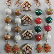 Beaded Scissor Keep & Minder Set - Gingerbread