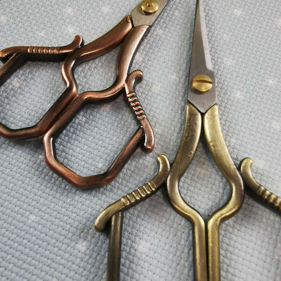 Copper/Gold Squared Embroidery Scissors with Cover