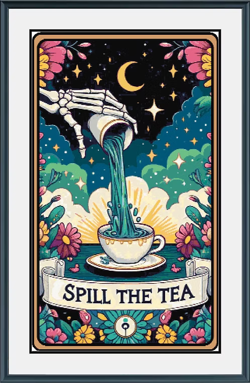 Spill The Tea PDF Cross Stitch Pattern Chart