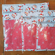 WIP Project Bag - Christmas Fox GLITTER front.