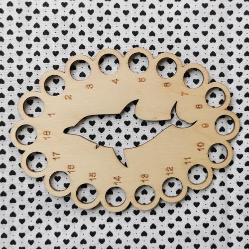 Dolphin Wooden Thread Organiser Floss Sorter.