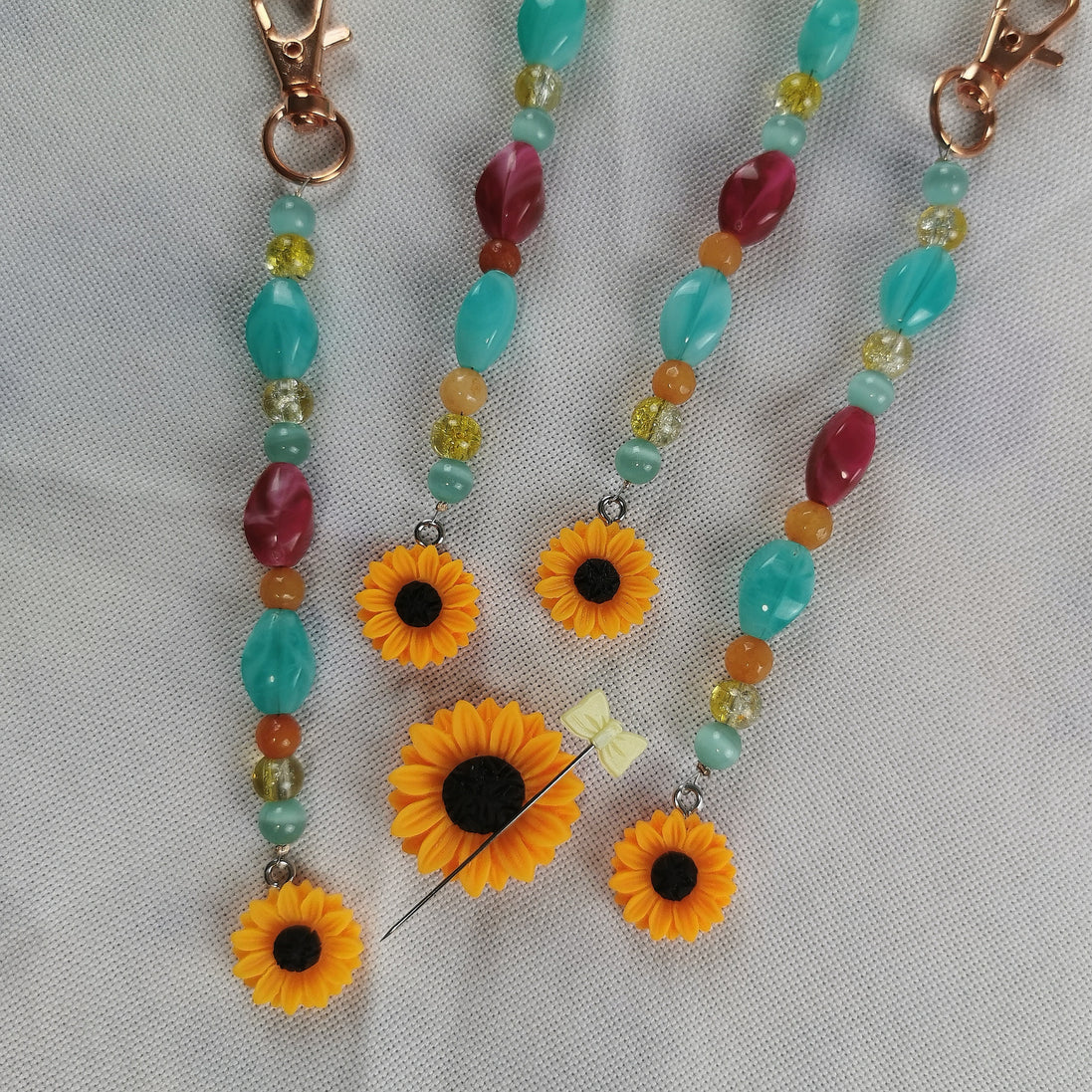 Beaded Scissor Keep & Minder Set - Sunflowers