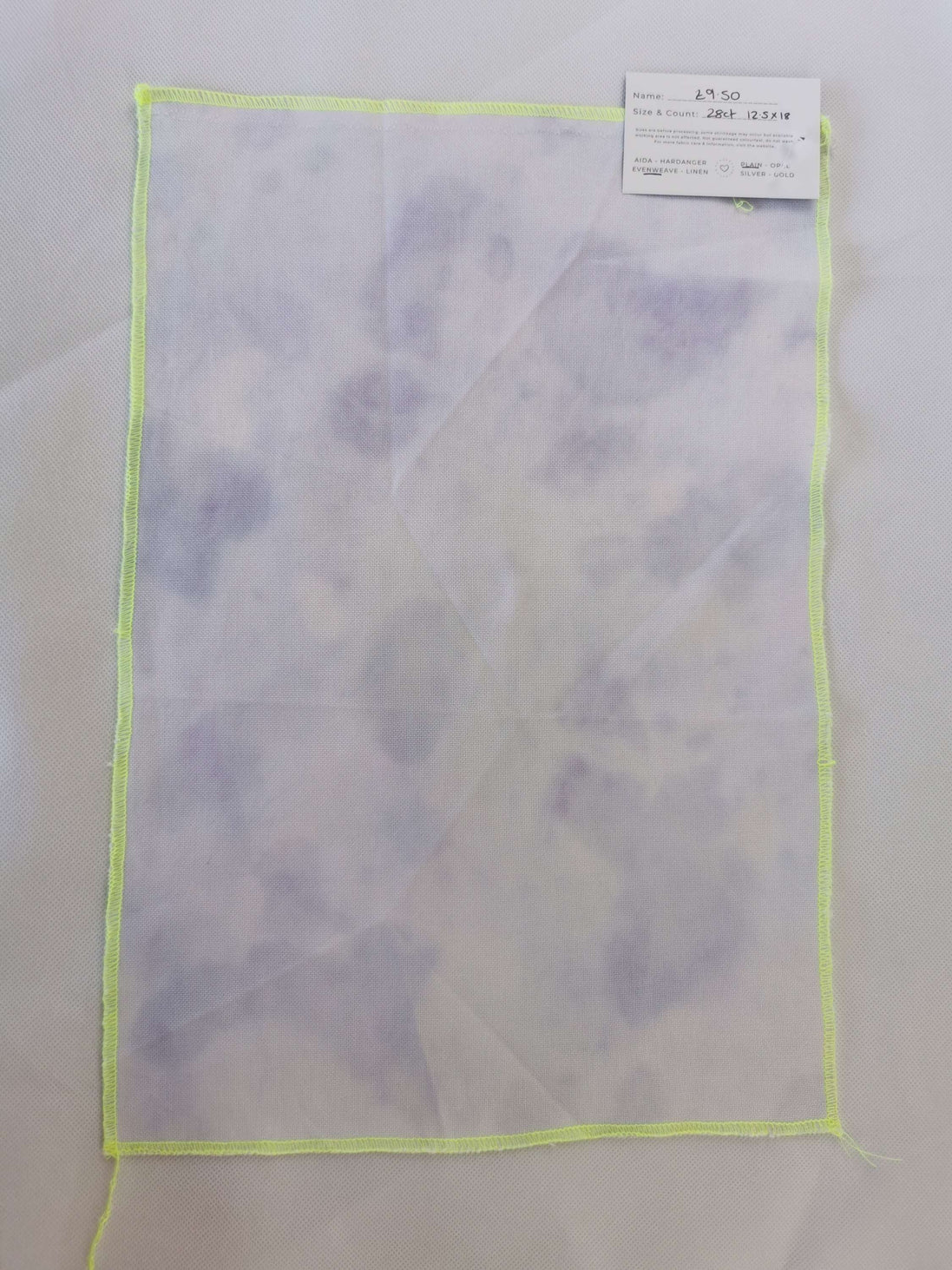 A64 Hand Dyed. 28ct Evenweave (12.5x18)