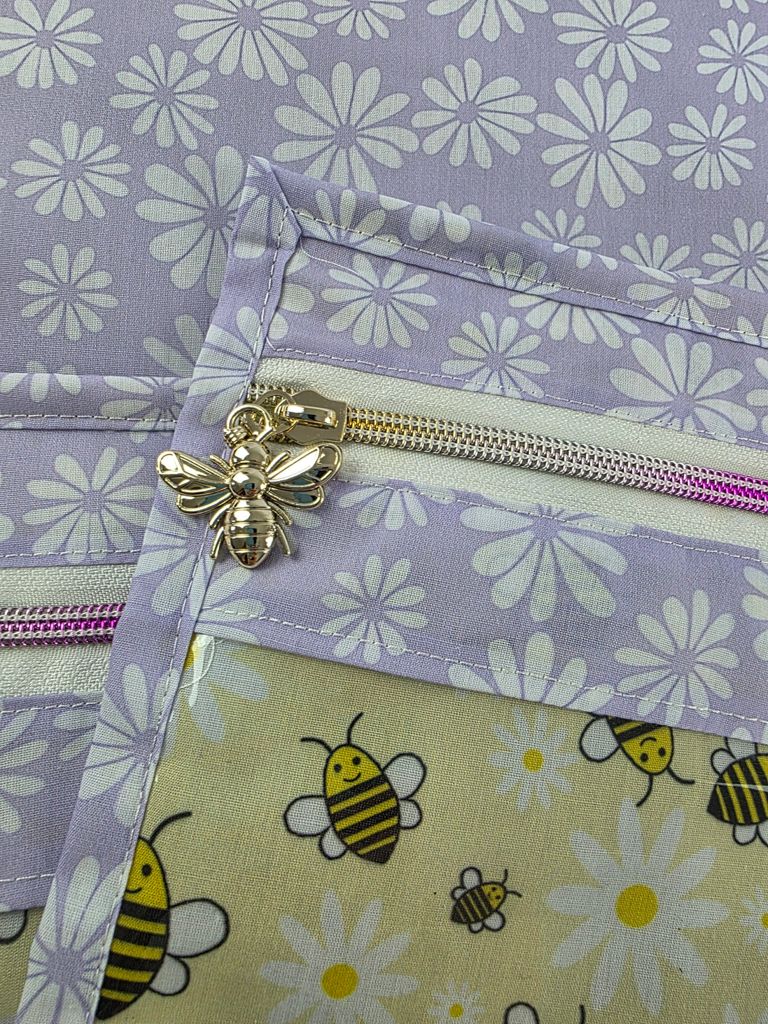 WIP Project Bag - Lilac Bee