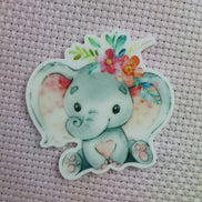 Needle Minder - Floral Baby Elephant.