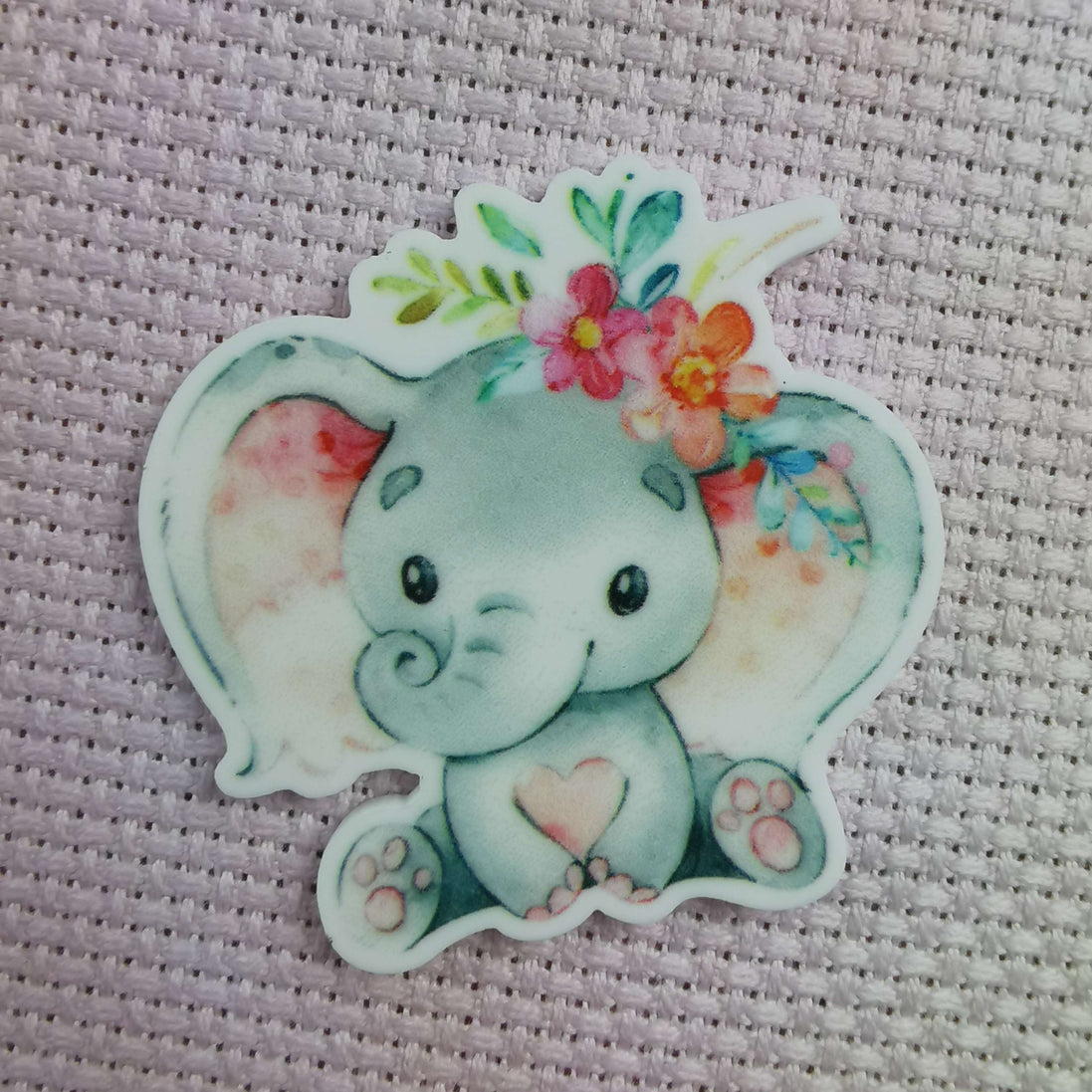 Needle Minder - Floral Baby Elephant.