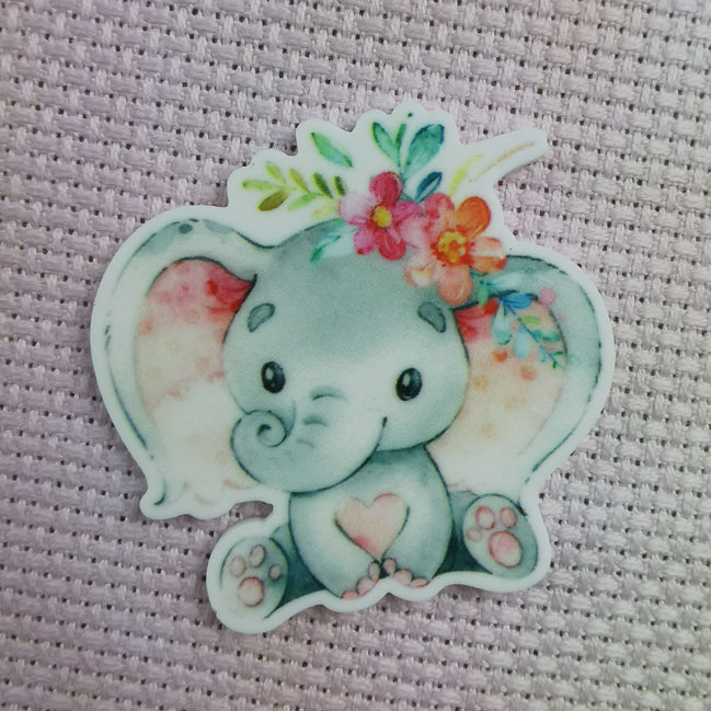Needle Minder - Floral Baby Elephant.