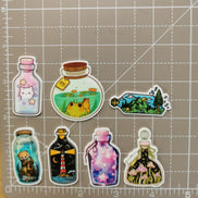 Needle Minder - Bottles. Kitty Stars, Toadstool, Fairy Frog, Lighthouse, Otter.