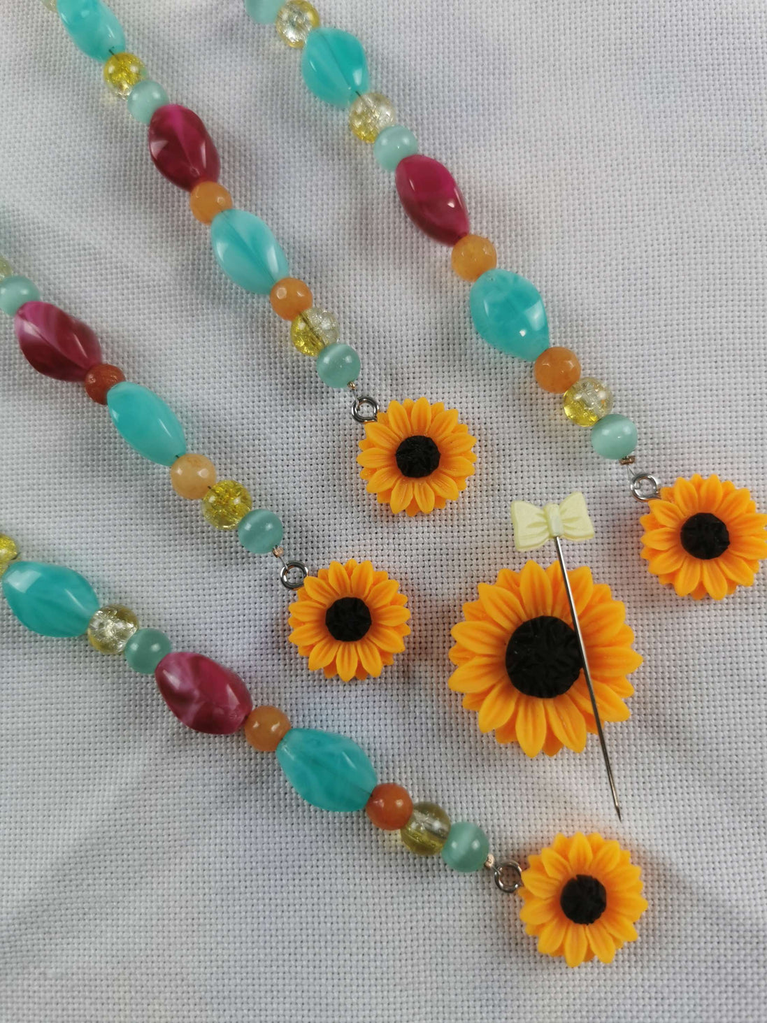 Beaded Scissor Keep & Minder Set - Sunflowers