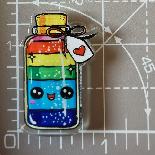 Needle Minder - Holiday Rainbow Sand Bottle