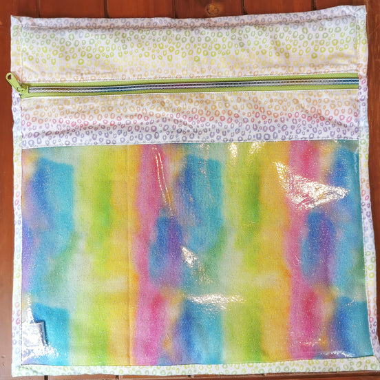 WIP Project Bag - Rainbow Leopard GLITTER front.