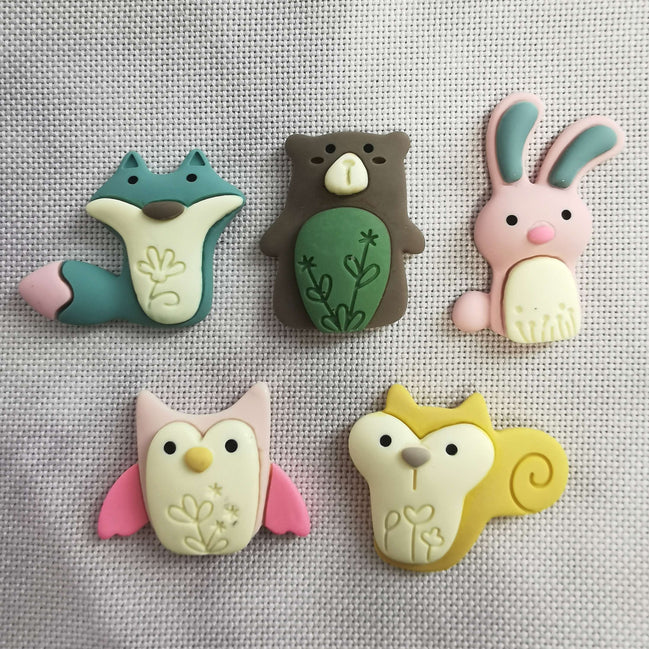 Needle Minder - Woodland Friends. Owl, Fox, Squirrel, Bear, Rabbit.