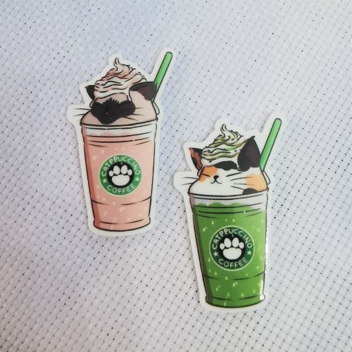 Needle Minder - Coffee Cats, Iced Matcha & Latte. Calico & Siamese.