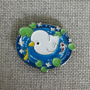 Needle Minder - Cute Duckling on Koi Pond.