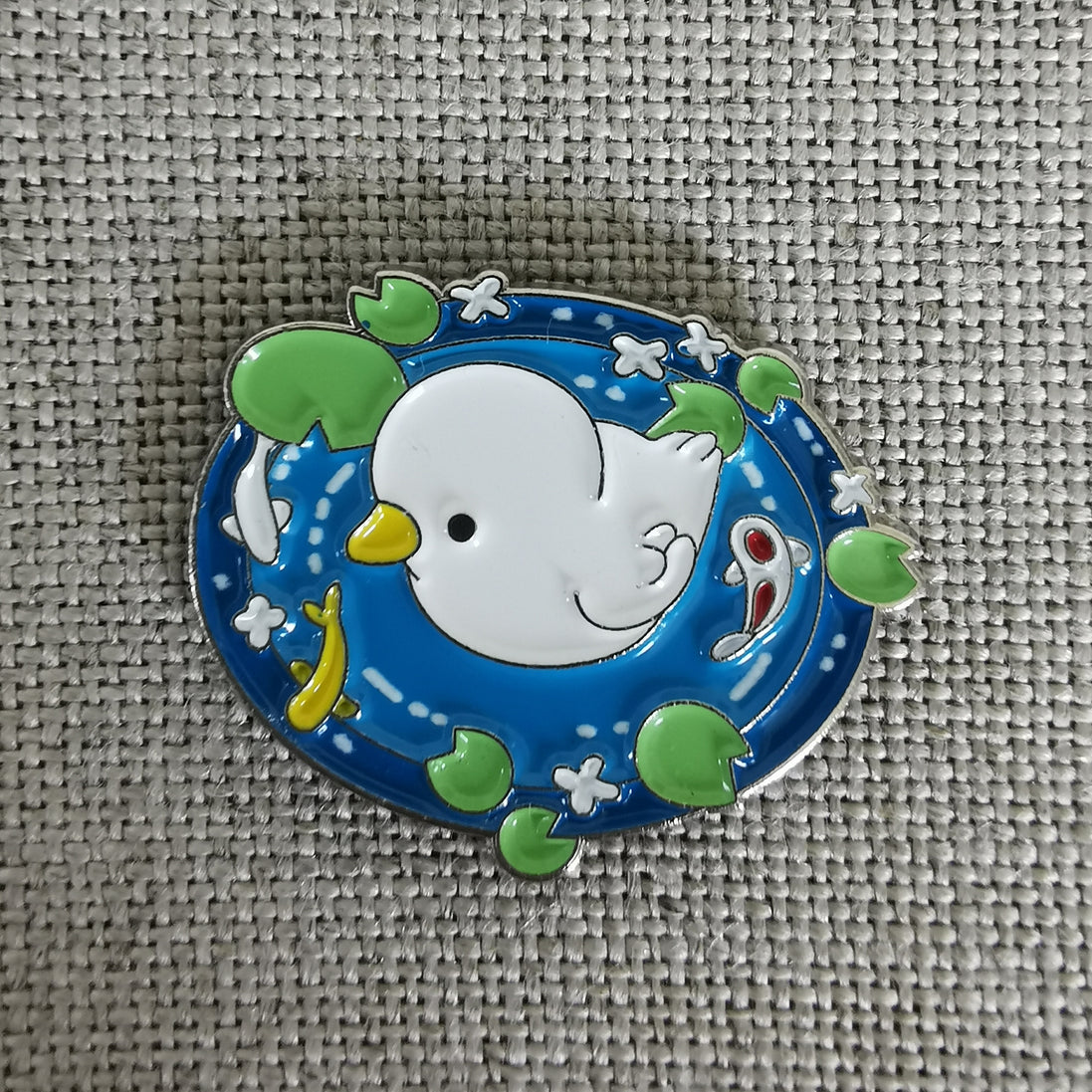 Needle Minder - Cute Duckling on Koi Pond.