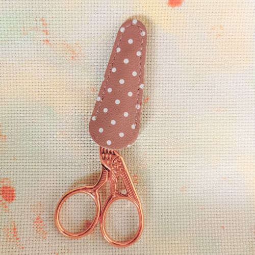 Stork Embroidery Scissors with Cover