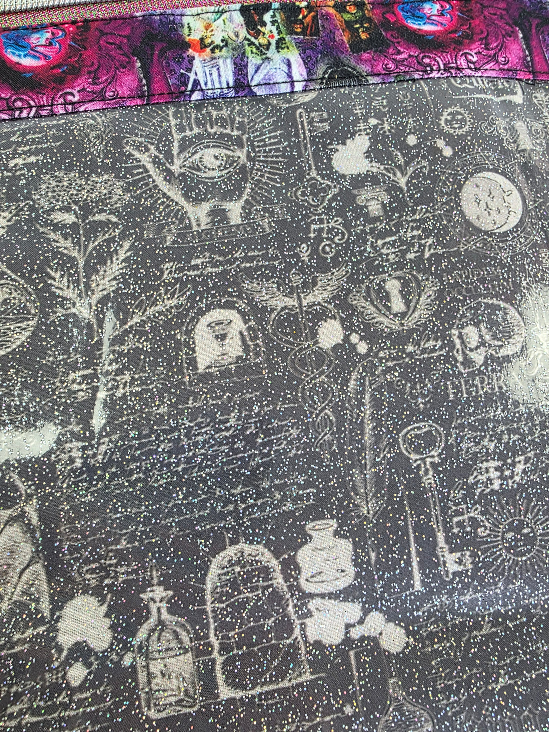 WIP Project Bag - Haunted Mansion GLITTER front