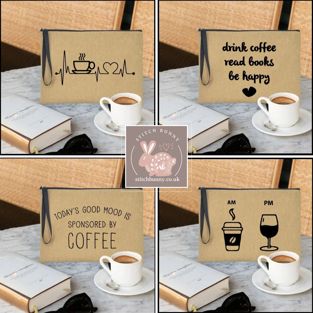 Notions Pouch / Small Travel WIP Project Bag - Coffee Series