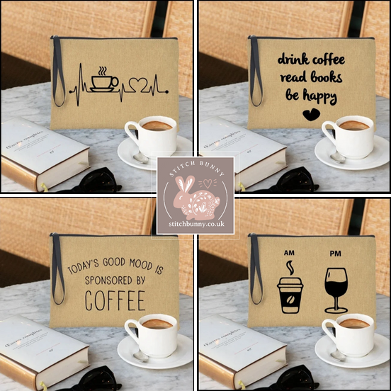 Notions Pouch / Small Travel WIP Project Bag - Coffee Series