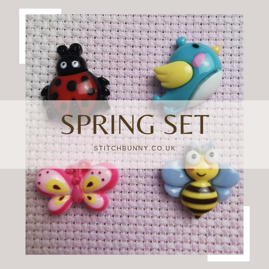 Needle Minder - Spring Mini Minder Set. Bird, Bee, Butterfly, Ladybird