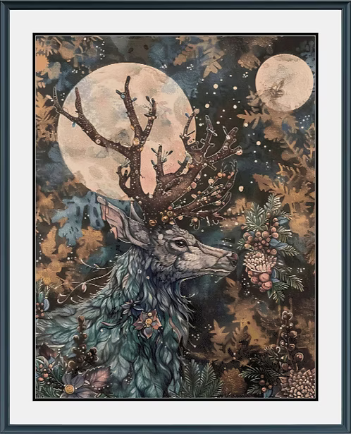 Yuletide Deer PDF Cross Stitch Pattern Chart