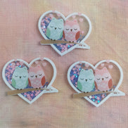 Needle Minder - Lovely Owls. Sequin Heart Sparkles.