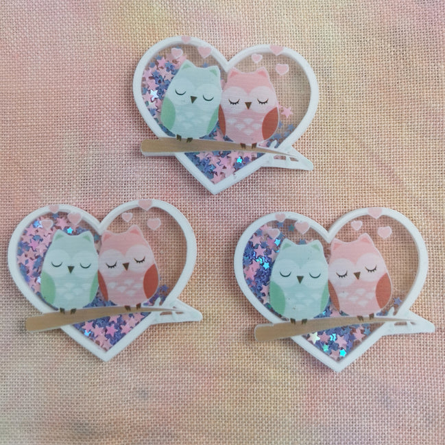 Needle Minder - Lovely Owls. Sequin Heart Sparkles.