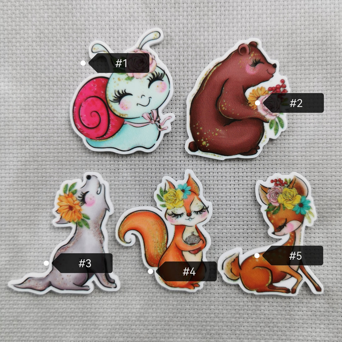 Needle Minder - Whimsical Woodland. Snail, Bear, Wolf, Squirrel, Deer.
