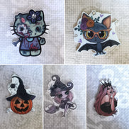 Needle Minder - Halloween. Pumpkin, witch, bat, zombie hello kitty, gothic queen