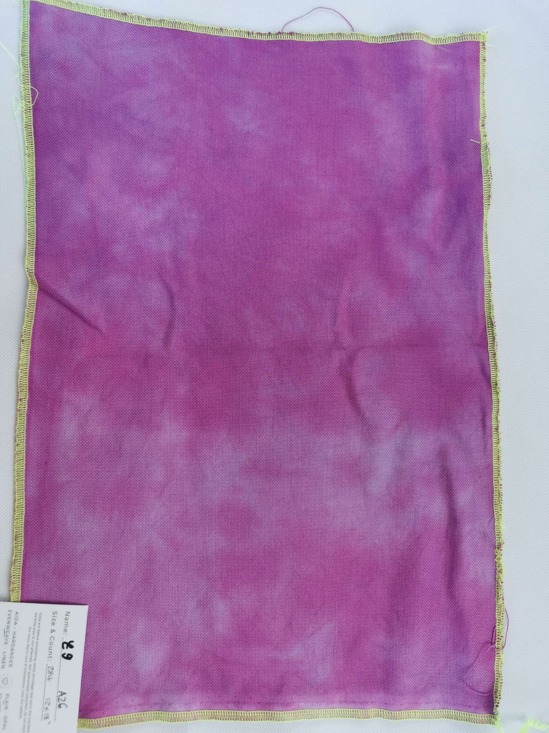 A26 Hand Dyed. 28ct Evenweave (12x18")