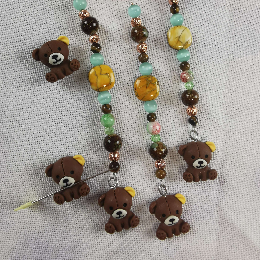 Beaded Scissor Keep & Minder Set - Bear Cub