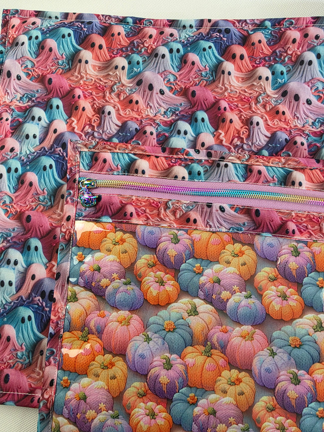 WIP Project Bag - Ghostly Pumpkins