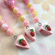 Beaded Scissor Keep. Strawberry Cake