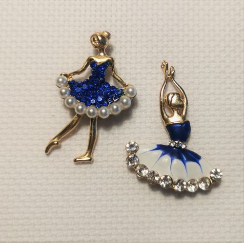 Needle Minder - Crystal & Pearl Ballerina Dancer
