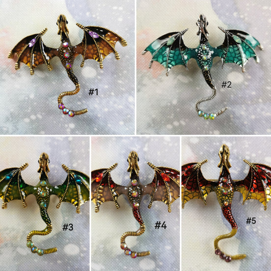 Needle Minder - Enamel Crystal Dragon