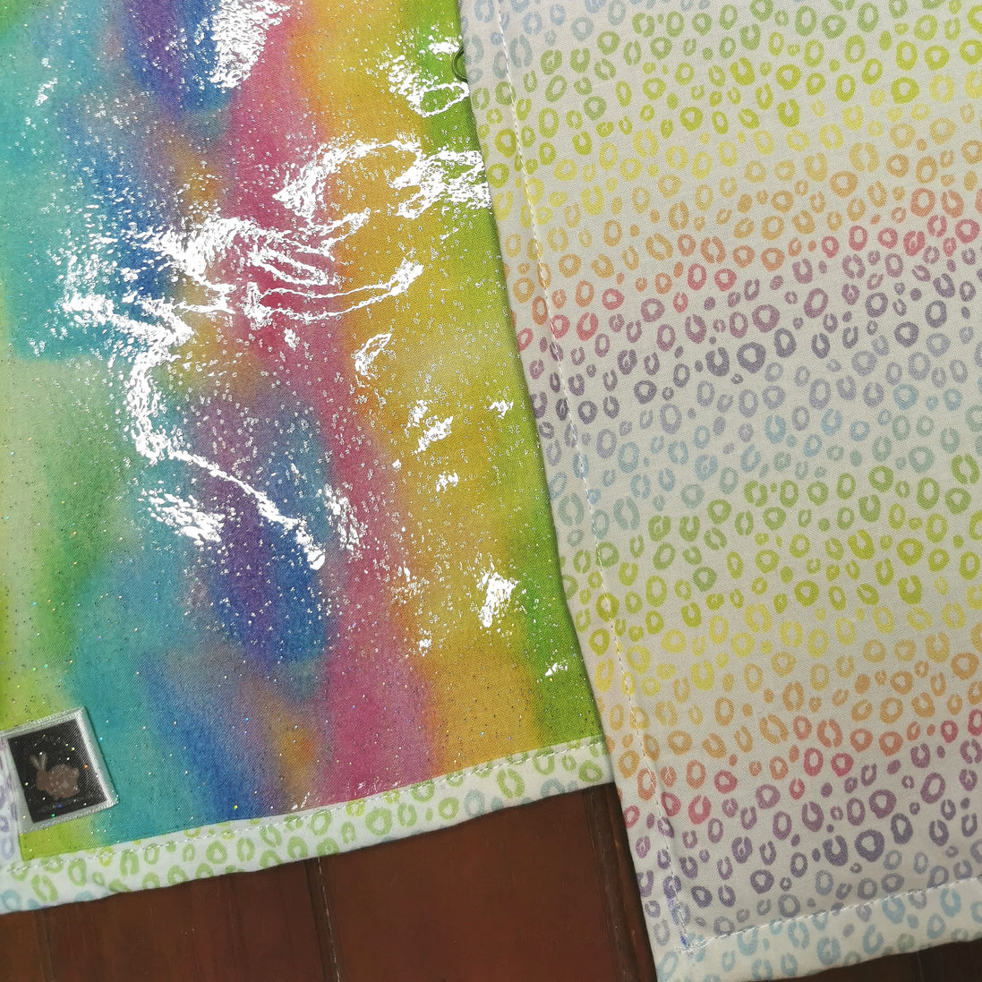 WIP Project Bag - Rainbow Leopard GLITTER front.